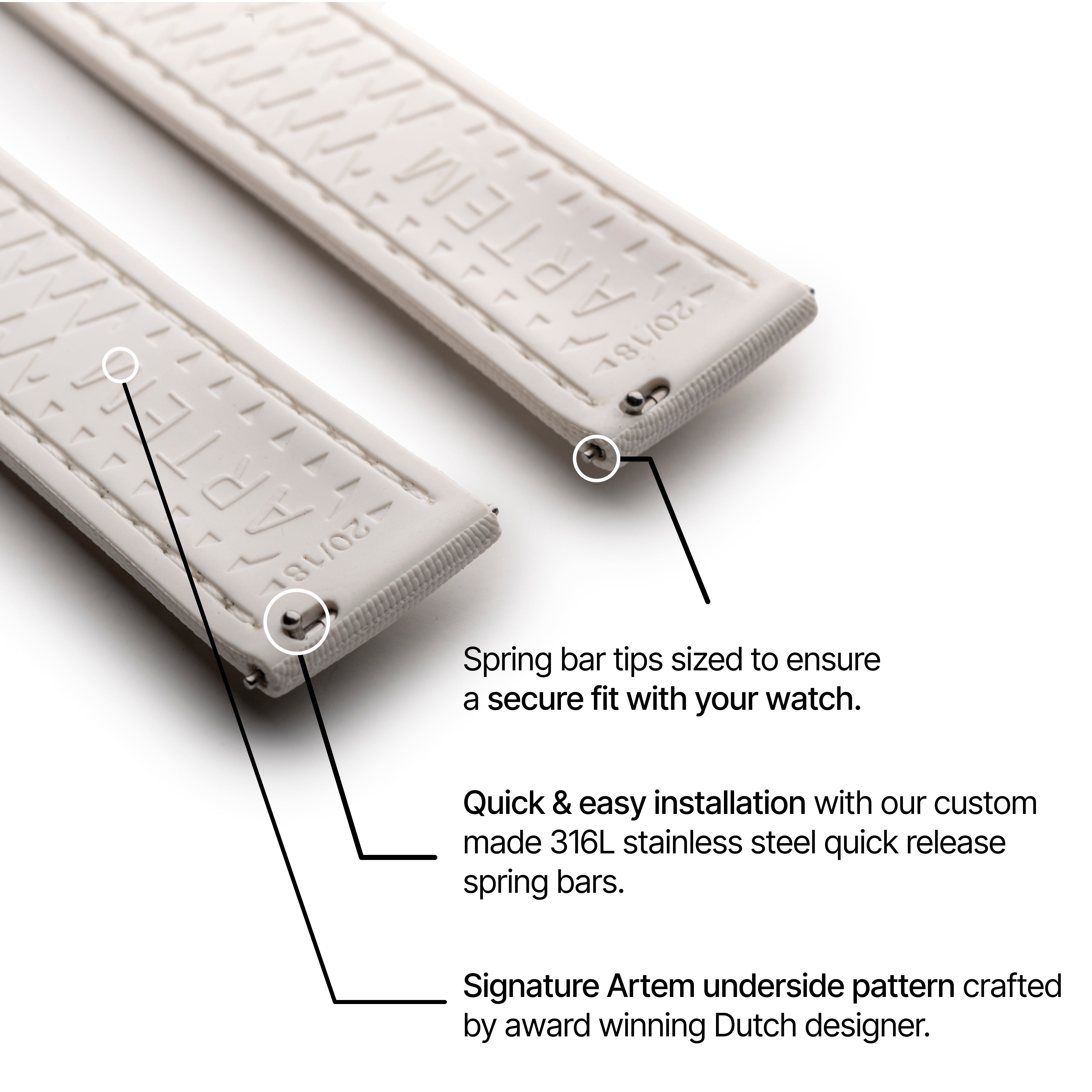 Loop-less™ HydroFlex™ | Nova Light Edition | White Strap with White Stitching