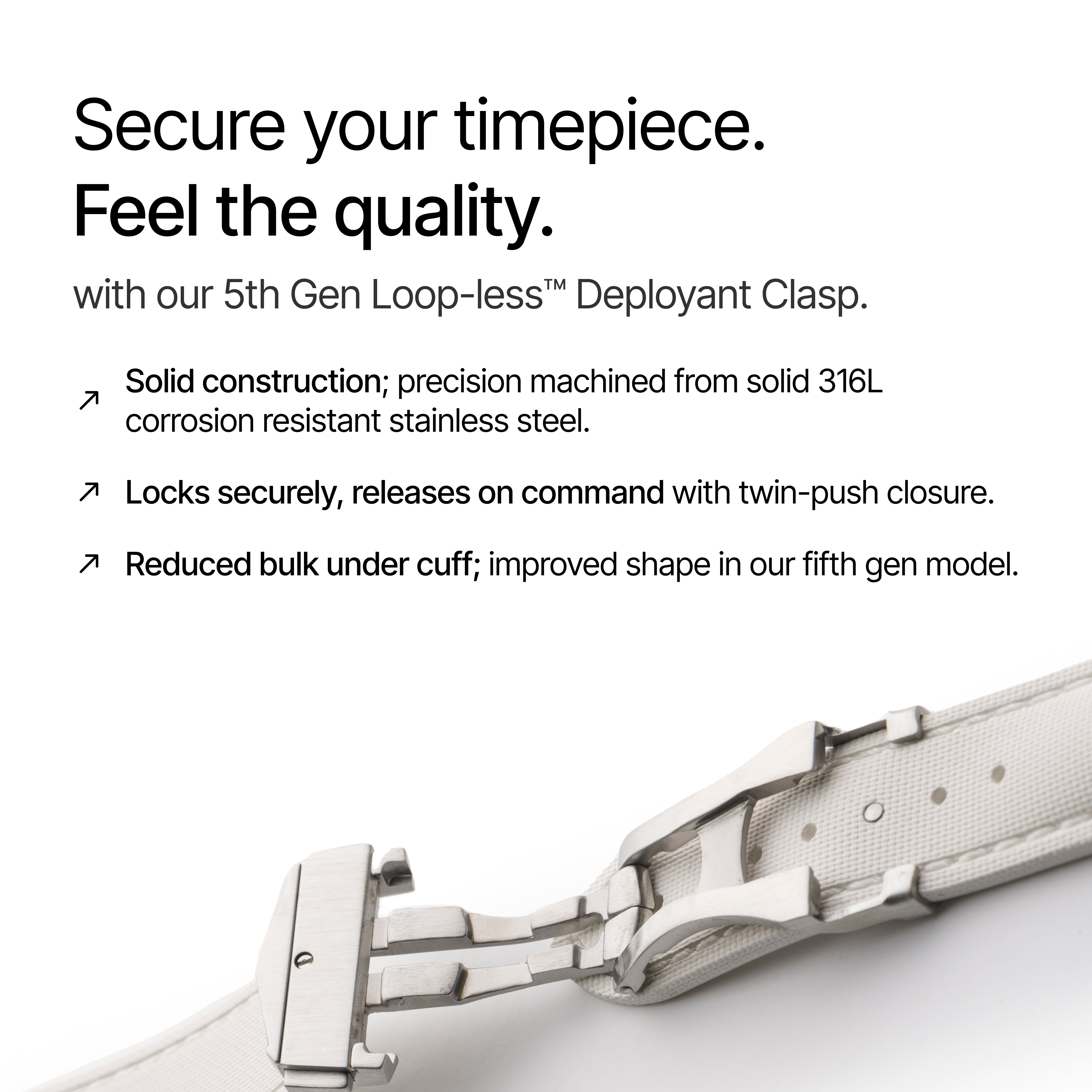 Loop-less™ HydroFlex™ | Nova Light Edition | White Strap with White Stitching