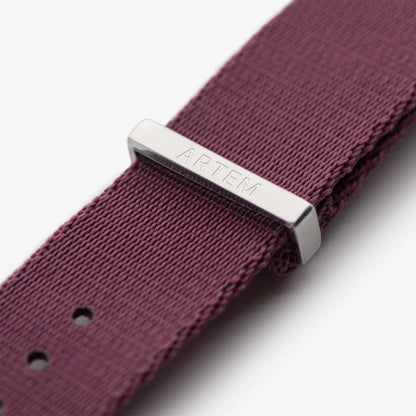 Burgundy Nylon Watch Strap