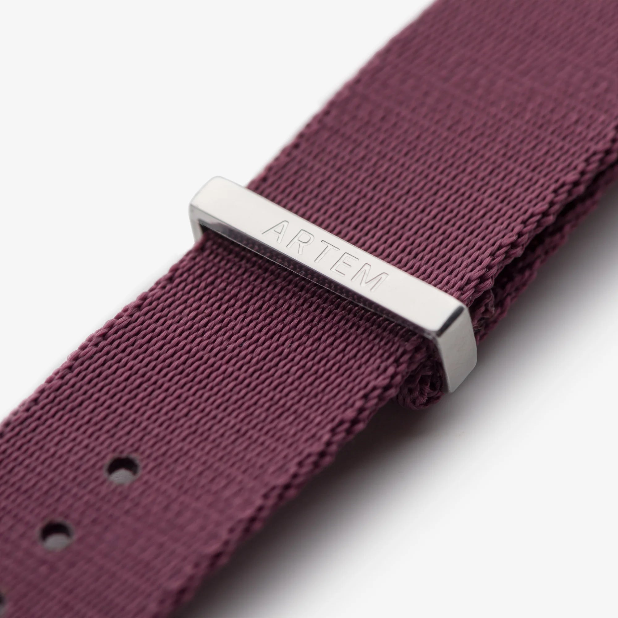Burgundy Nylon Watch Strap