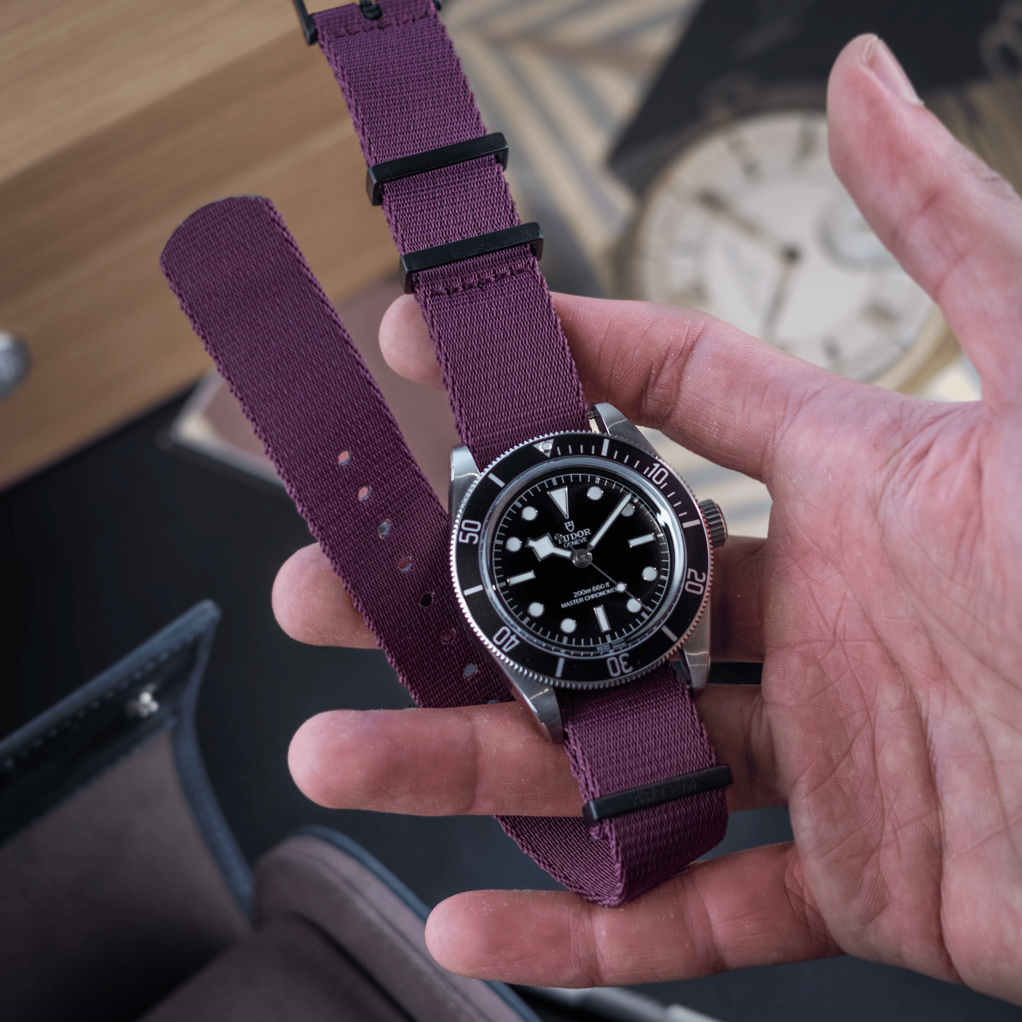 Burgundy Nylon Watch Strap