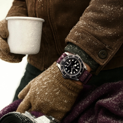 Burgundy Nylon Watch Strap