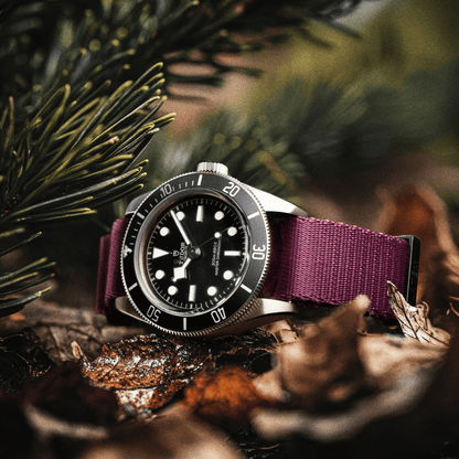 Burgundy Nylon Watch Strap