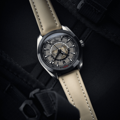 Classic | Sand Beige Sailcloth Watch Strap with Beige Stitching
