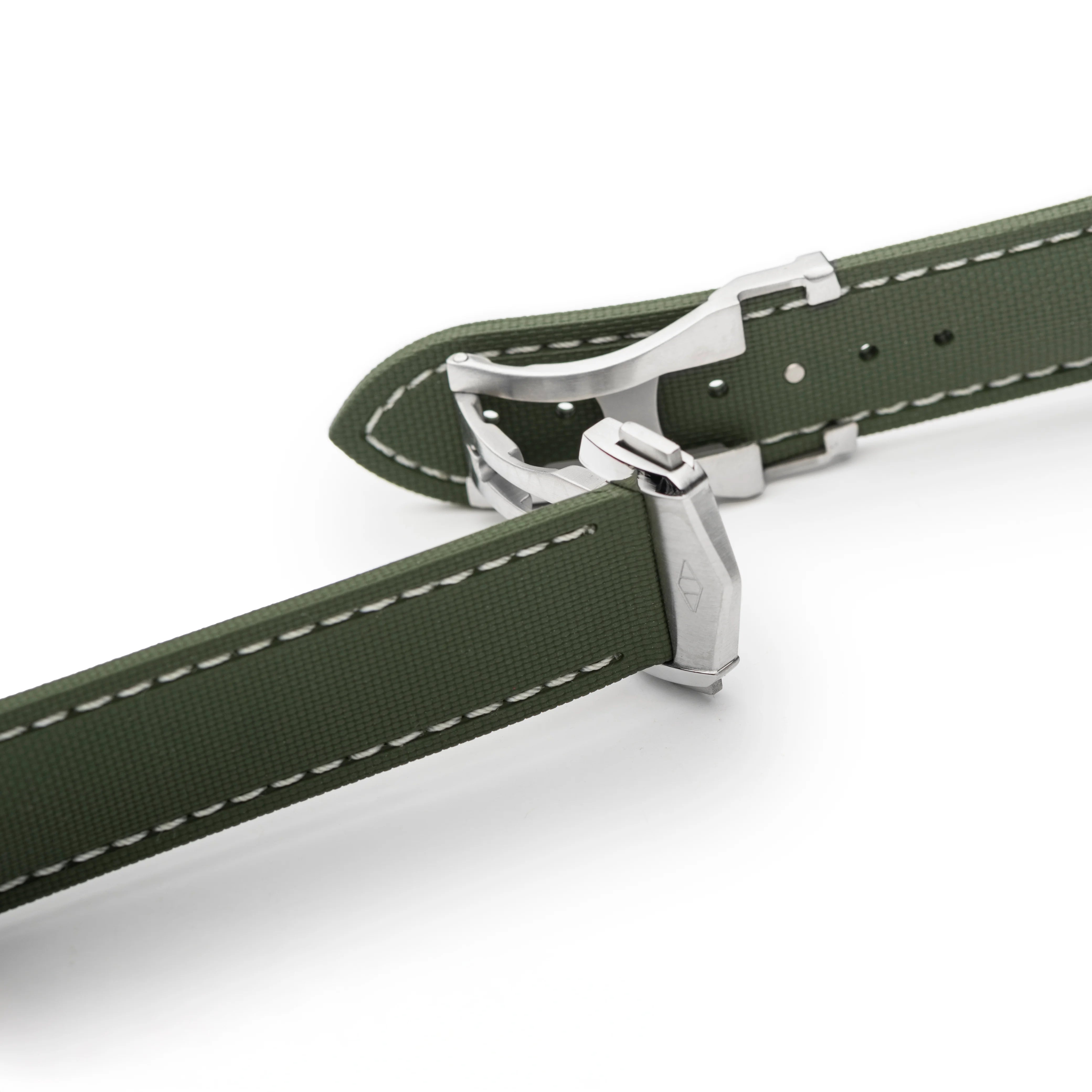 Loop-less™ HydroFlex™ | Orbital Moss Edition | Green Strap with White Stitching