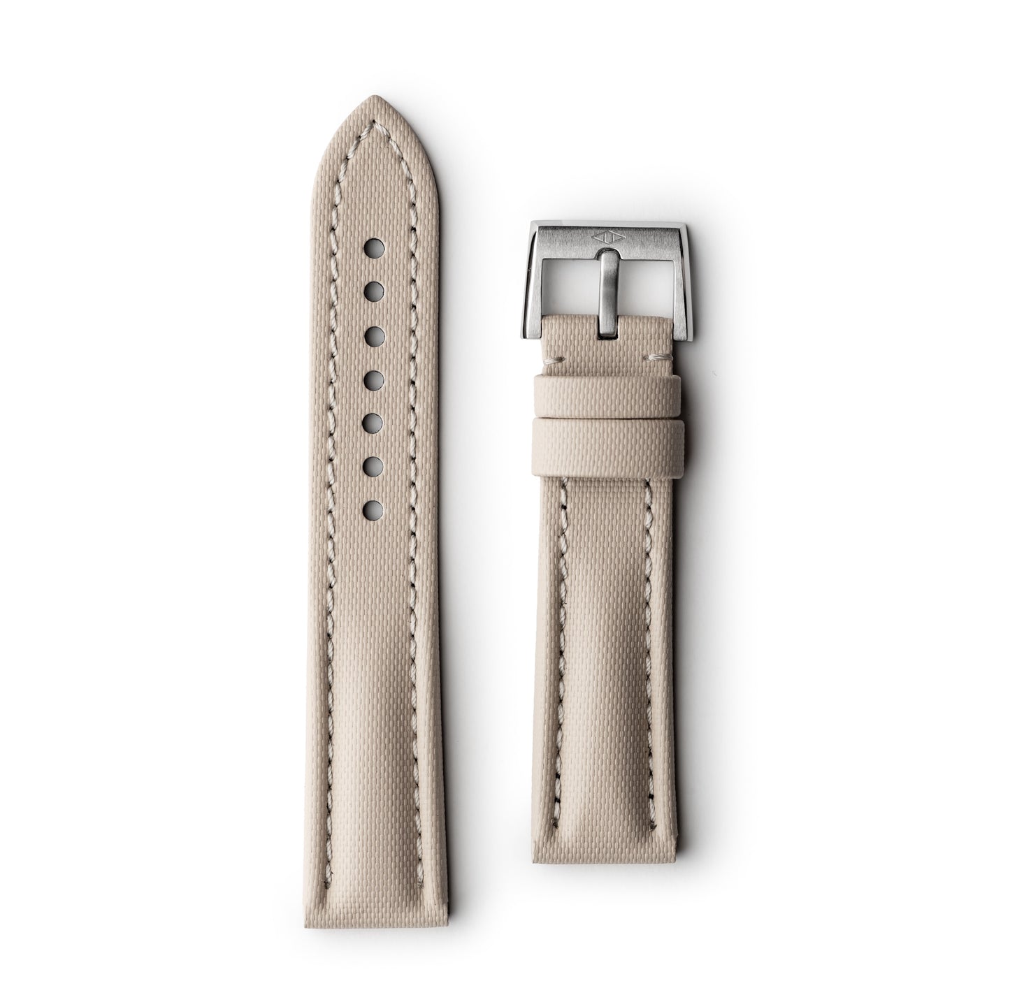 Classic Sand Beige Sailcloth Watch Strap with Beige Stitching