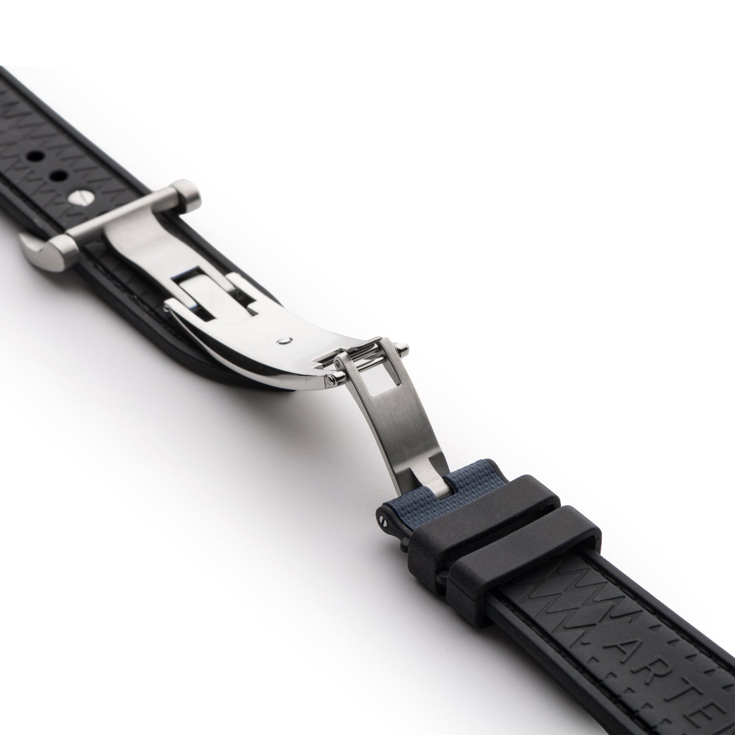 HydroFlex™ Navy Blue Hybrid FKM Watch Strap With White Stitching