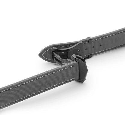 Loop-less™ HydroFlex™ Grey Sailcloth Watch Strap with White Stitching