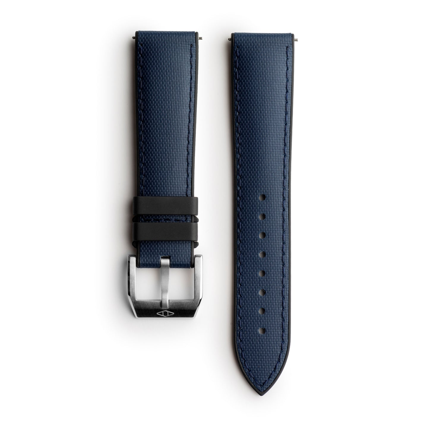 HydroFlex™ Navy Blue Hybrid FKM Watch Strap With Blue Stitching