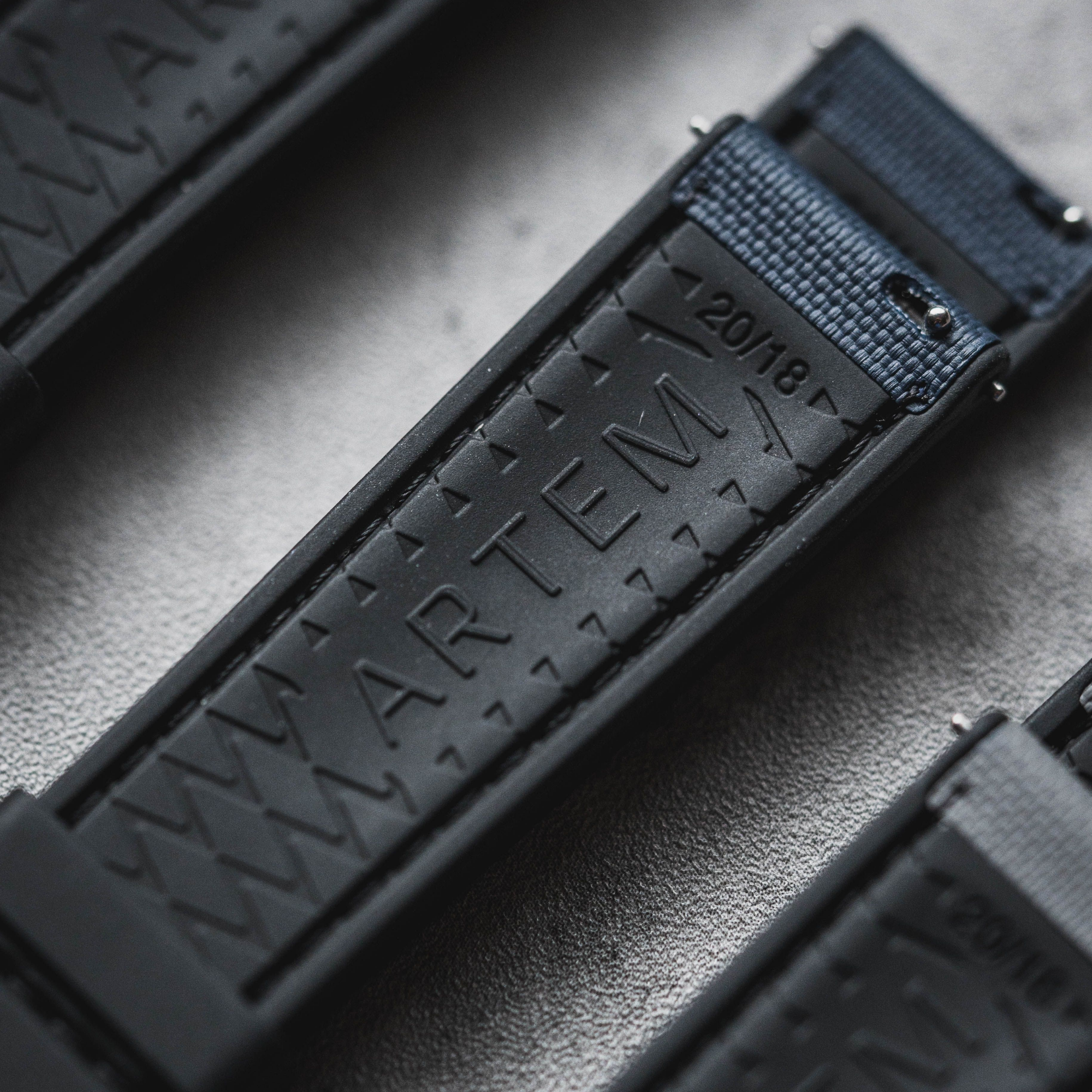 HydroFlex™ Navy Blue Hybrid FKM Watch Strap With Blue Stitching