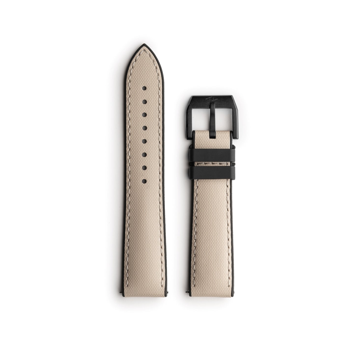 HydroFlex™ Sand Beige Hybrid FKM Watch Strap With White Stitching