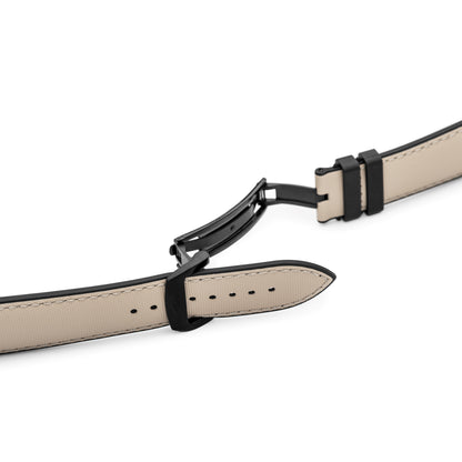 HydroFlex™ Sand Beige Hybrid FKM Watch Strap With White Stitching