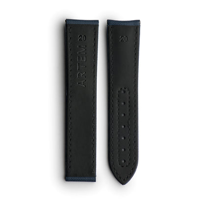 Loop-Less™ Navy Blue Sailcloth Watch Strap with Navy Blue Stitching