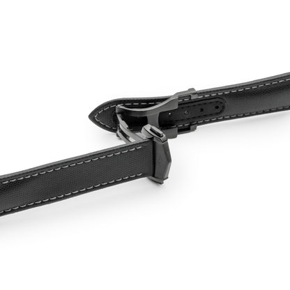 Loop-Less™ Black Sailcloth Watch Strap with Grey Stitching