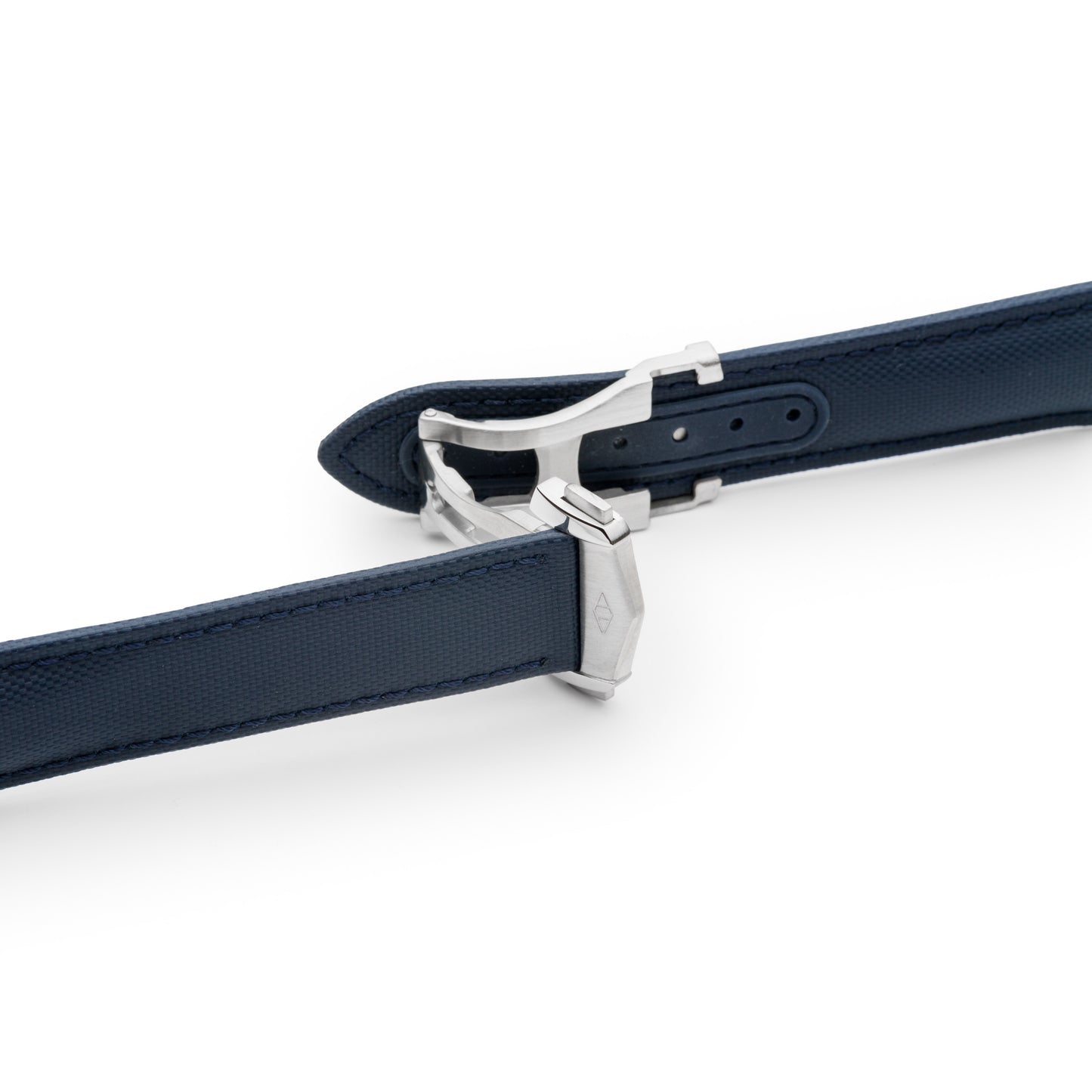 Loop-Less™ Navy Blue Sailcloth Watch Strap with Navy Blue Stitching