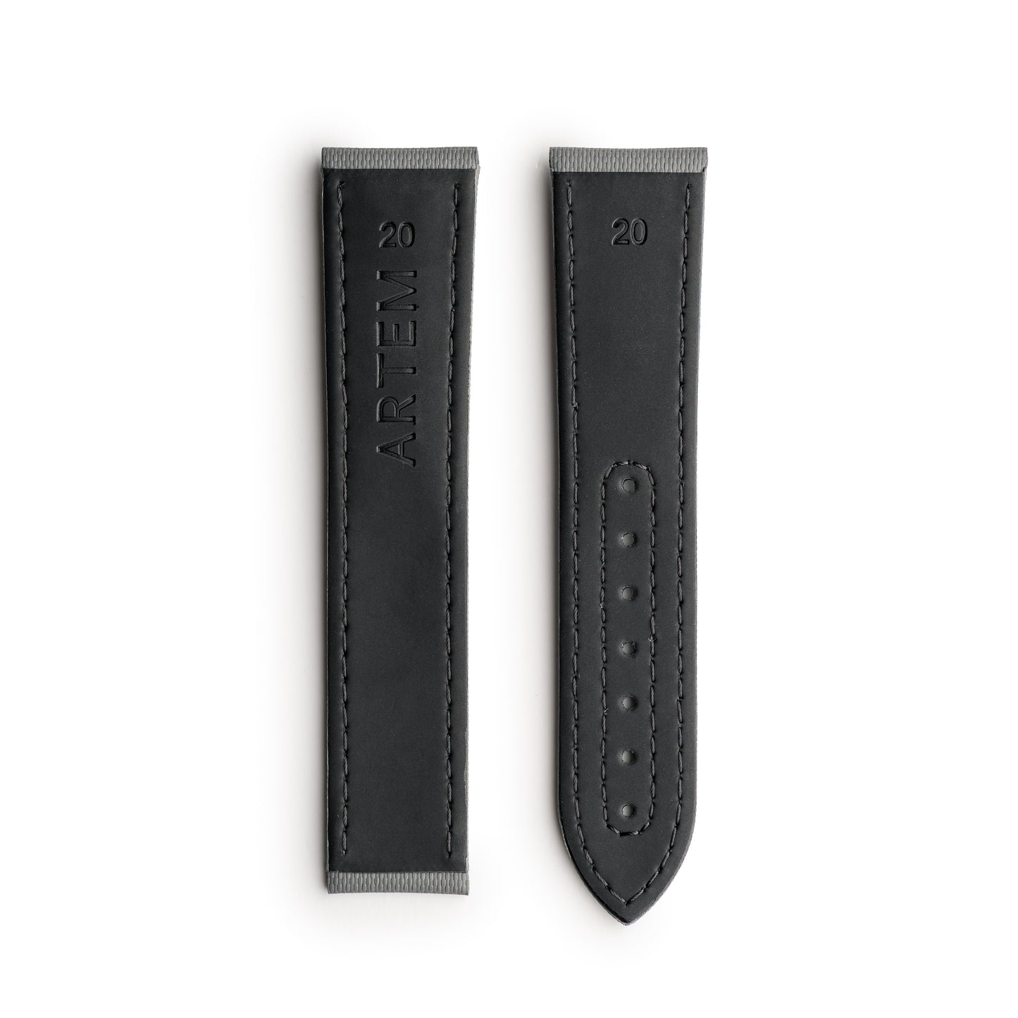 Loop-less™ Grey Sailcloth Watch Strap with Grey Stitching