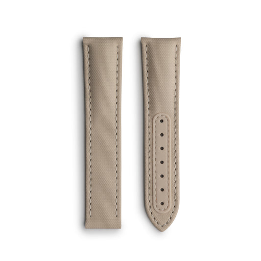 Loop-less™ Sand Beige Sailcloth Watch Strap with White Stitching