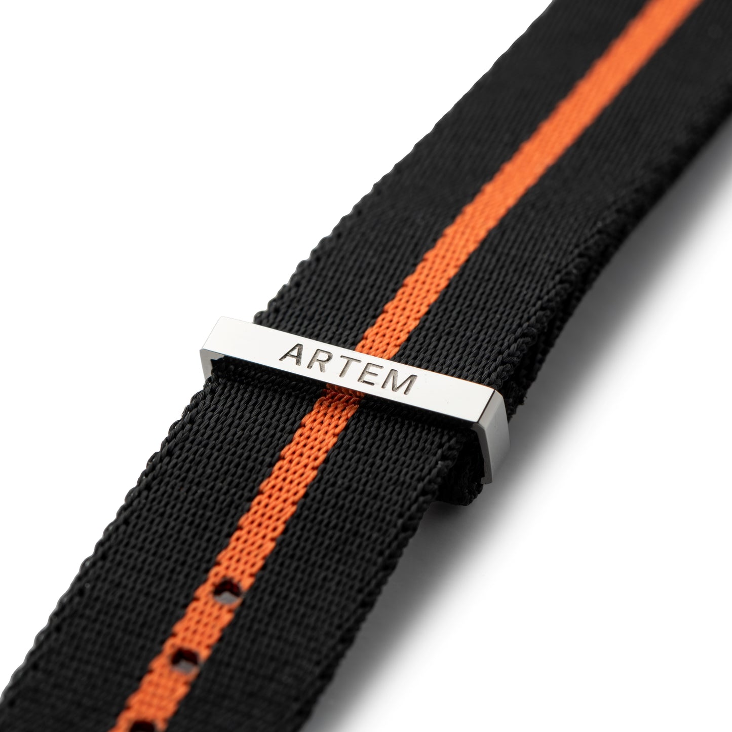 Orange Pin Stripe Nylon Watch Strap