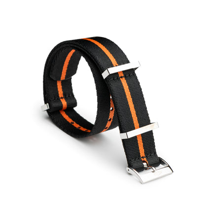 Orange Pin Stripe Nylon Watch Strap