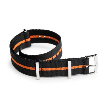 Orange Pin Stripe Nylon Watch Strap