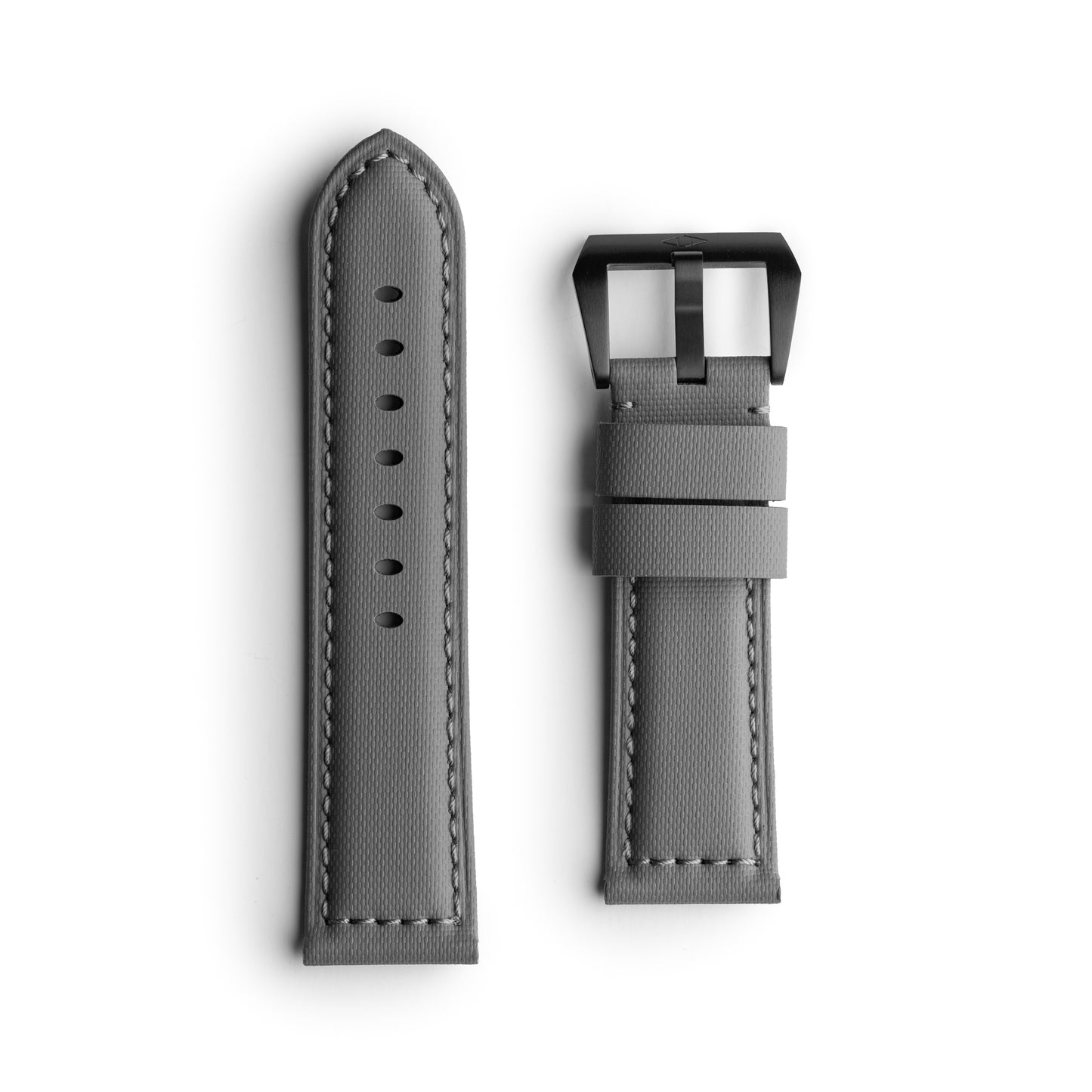 Pam Style Grey Sailcloth Watch Strap with Grey Stitching