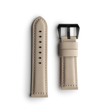 Pam Style Sand Beige Sailcloth Watch Strap with Sand Beige Stitching