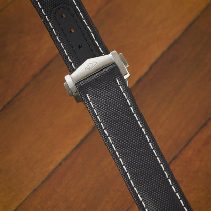 Loop-less™ Sand Beige Sailcloth Watch Strap with White Stitching