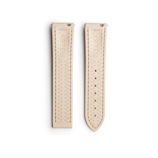 Loop-less™ HydroFlex™ Sand Beige Sailcloth Watch Strap with Beige Stitching